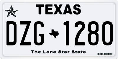 TX license plate DZG1280