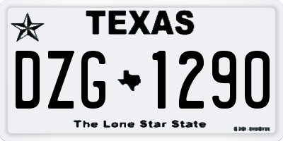TX license plate DZG1290