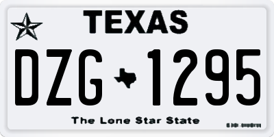 TX license plate DZG1295