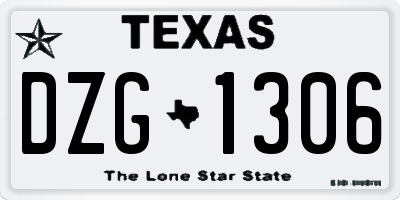 TX license plate DZG1306