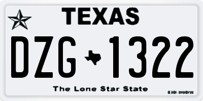 TX license plate DZG1322