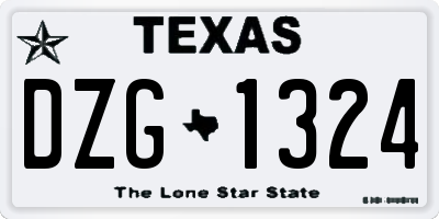 TX license plate DZG1324
