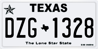 TX license plate DZG1328