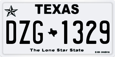 TX license plate DZG1329