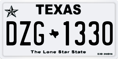 TX license plate DZG1330