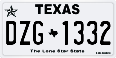 TX license plate DZG1332
