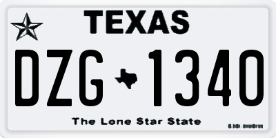 TX license plate DZG1340