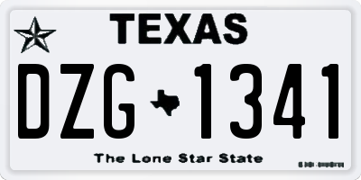 TX license plate DZG1341