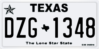 TX license plate DZG1348