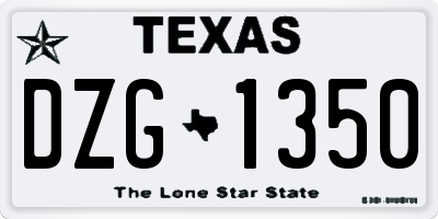 TX license plate DZG1350