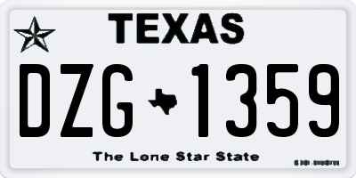 TX license plate DZG1359