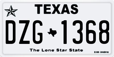 TX license plate DZG1368