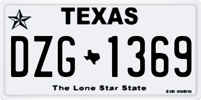 TX license plate DZG1369