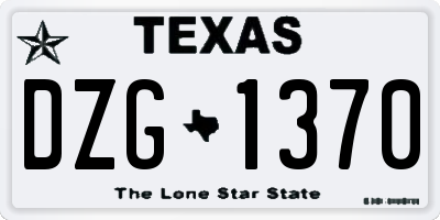 TX license plate DZG1370