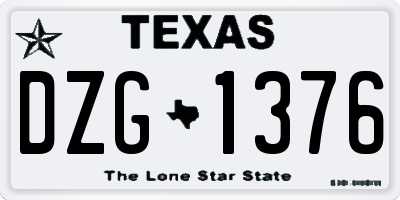 TX license plate DZG1376