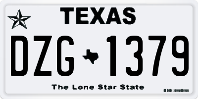 TX license plate DZG1379