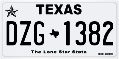 TX license plate DZG1382