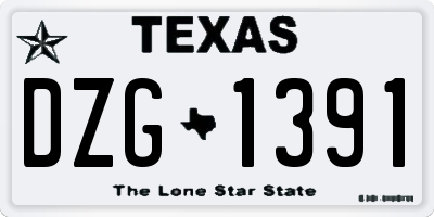 TX license plate DZG1391
