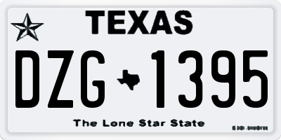 TX license plate DZG1395