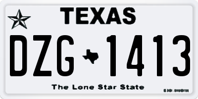 TX license plate DZG1413