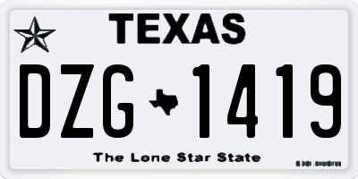 TX license plate DZG1419