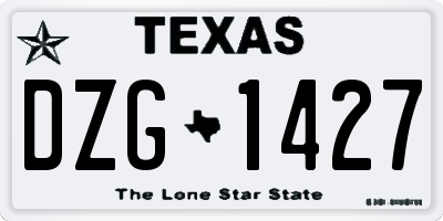 TX license plate DZG1427