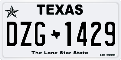 TX license plate DZG1429