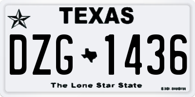 TX license plate DZG1436