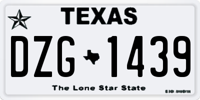 TX license plate DZG1439