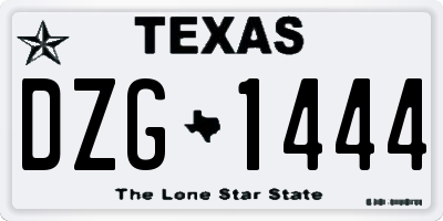TX license plate DZG1444