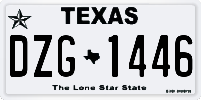 TX license plate DZG1446