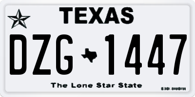 TX license plate DZG1447