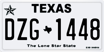 TX license plate DZG1448