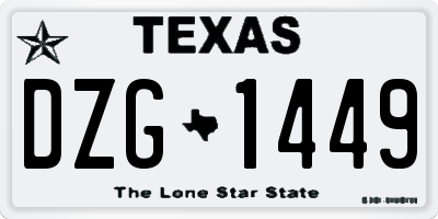 TX license plate DZG1449