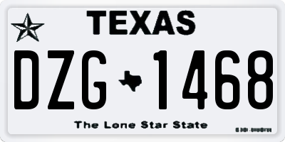 TX license plate DZG1468