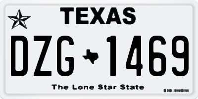 TX license plate DZG1469
