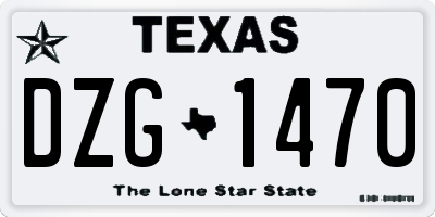 TX license plate DZG1470