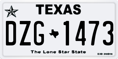 TX license plate DZG1473
