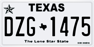 TX license plate DZG1475