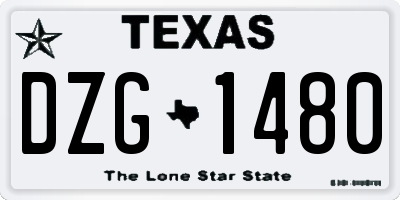 TX license plate DZG1480
