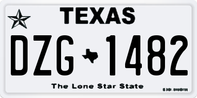 TX license plate DZG1482