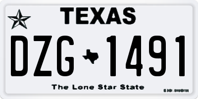 TX license plate DZG1491