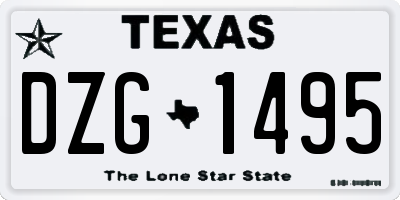 TX license plate DZG1495