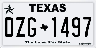 TX license plate DZG1497