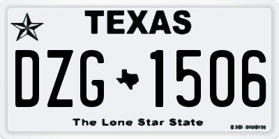 TX license plate DZG1506