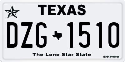 TX license plate DZG1510