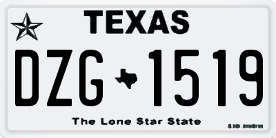 TX license plate DZG1519