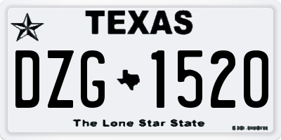 TX license plate DZG1520
