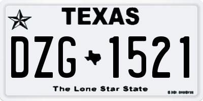 TX license plate DZG1521