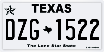 TX license plate DZG1522